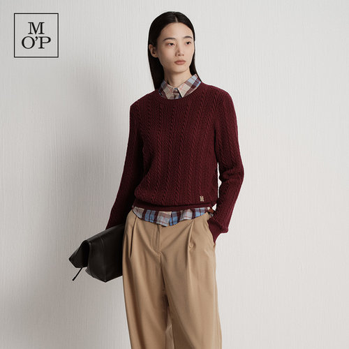MOP25冬季新款针织衫女镂空毛衫