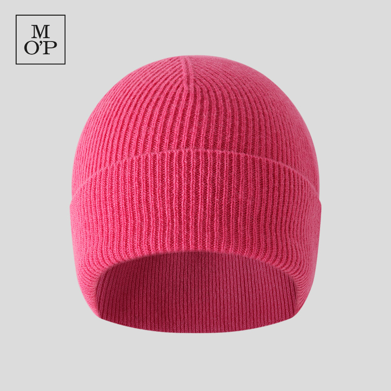 Marc O'Polo/MOP冬季新款时尚宽松保暖显脸小纯羊毛针织帽子女士