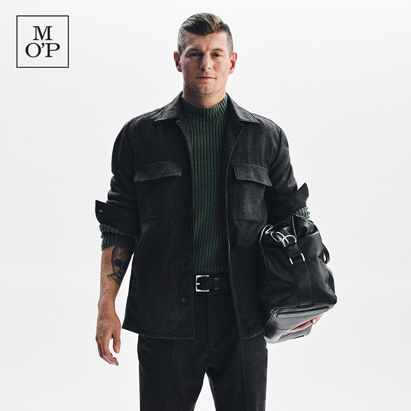 【托尼克罗斯同款】MOP冬季新款时尚复古羊毛混纺男士衬衫式外套