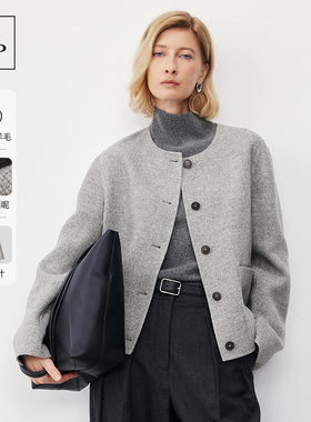 【100%绵羊毛】Marc O'Polo/MOP冬季新款时尚小香风双面呢外套女