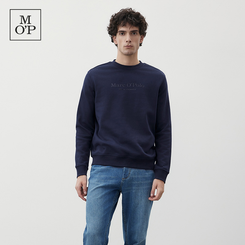 Marc O'Polo/MOP 春季新款品牌经典logo印花宽松圆领卫衣男士上衣