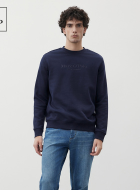 Marc O'Polo/MOP 春季新款品牌经典logo印花宽松圆领卫衣男士上衣