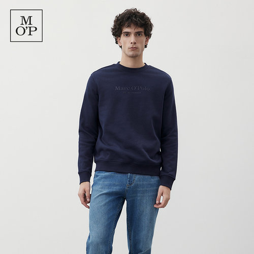 Marc O'Polo/MOP 春季新款品牌经典logo印花宽松圆领卫衣男士上衣