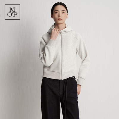 Marc O'Polo/MOP冬季新款气质宽松百搭柔软亲肤连帽卫衣外套女士