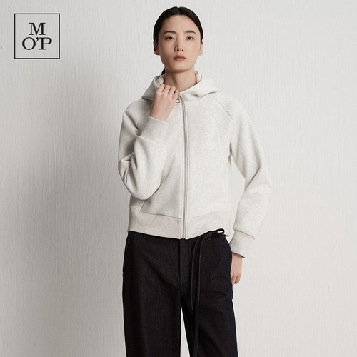 Marc O'Polo/MOP冬季新款气质宽松百搭柔软亲肤连帽卫衣外套女士