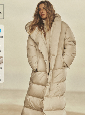 [吉赛尔同款]Marc O'Polo冬季新款时尚保暖连帽廓形长款羽绒服女