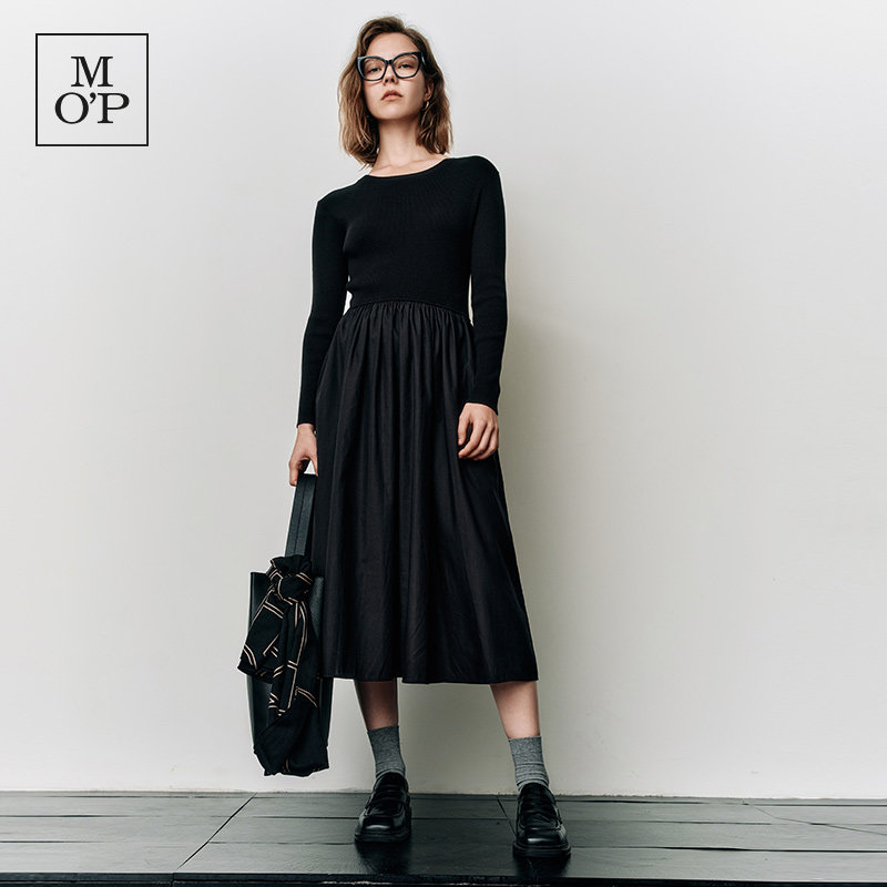 MOP2025春季新款黑色连衣裙