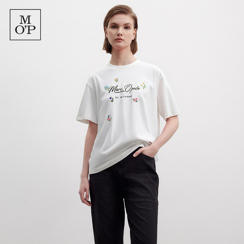 MarcO'Polo设计感圆领短袖T恤女