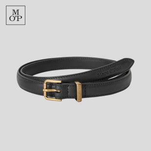 新款 Marc MOP秋季 Polo 流行牛皮皮带女士黑色真皮腰带
