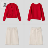 红色小马刺绣毛织开衫 女 MOP2026春季 新款 新年限定 汤圆TOYO