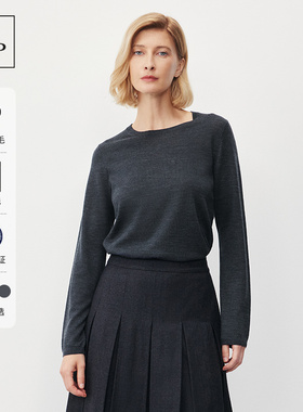 【可机洗羊毛】宣璐同款MOP秋冬新品100%绵羊毛春季打底针织衫女