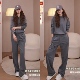 汤圆TOYO MOP2026春季 新款 宽松时髦直筒撞边针织长裤 女休闲裤