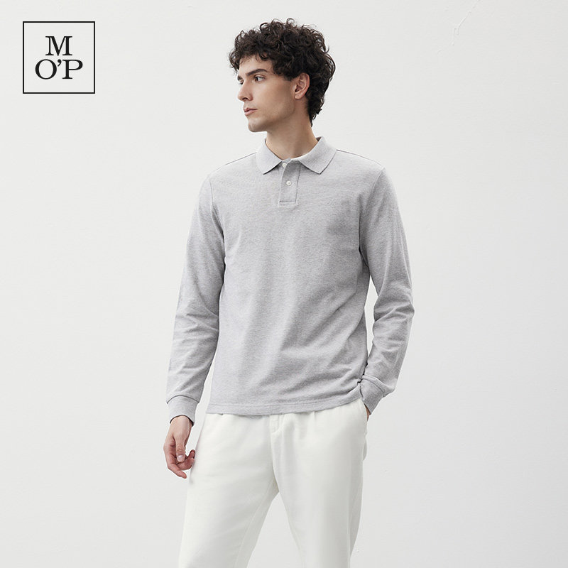 Marc O'Polo/MOP 春季新款气质简约经典百搭纯棉长袖POLO衫男上衣