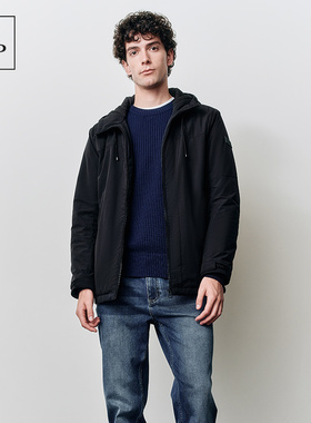 【防泼水面料】MOP春秋季新款连帽多袋设计简约棉服外套男夹克