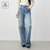 MOP冬季 新款 气质显瘦宽松直筒牛仔裤 Marc 阔腿裤 Polo 女士时尚