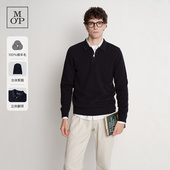 绵羊毛丝光翻领拉链开襟毛织POLO衫 Marc 男 MOP25冬季 新款 Polo