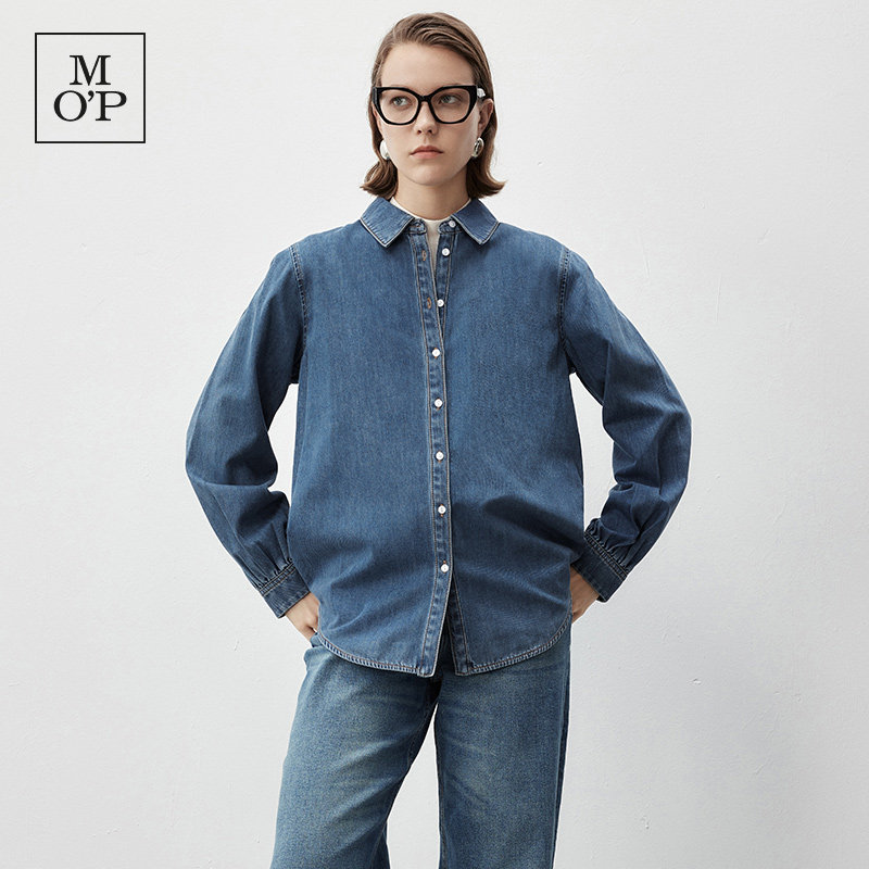 Marc O'Polo/MOP2025冬季新款基本牛仔衬衫女