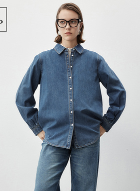 Marc O'Polo/MOP2025冬季新款基本牛仔衬衫女