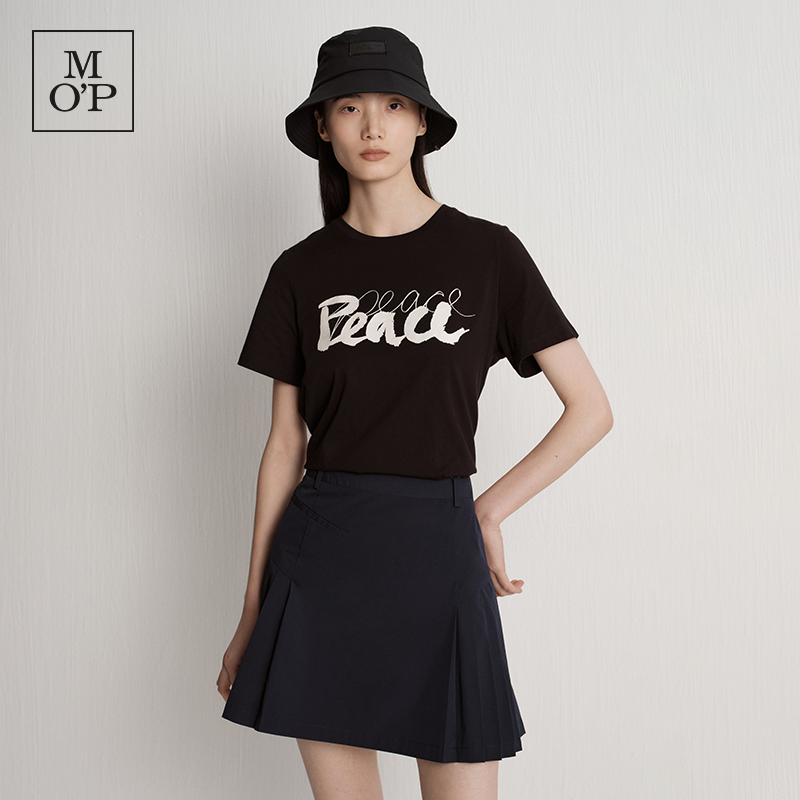 MarcO'Polo黑色宽松短袖T恤女