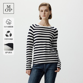气质时尚 Polo MOP圆领条纹长袖 Marc 新款 MOP T恤女春季 纯棉女士