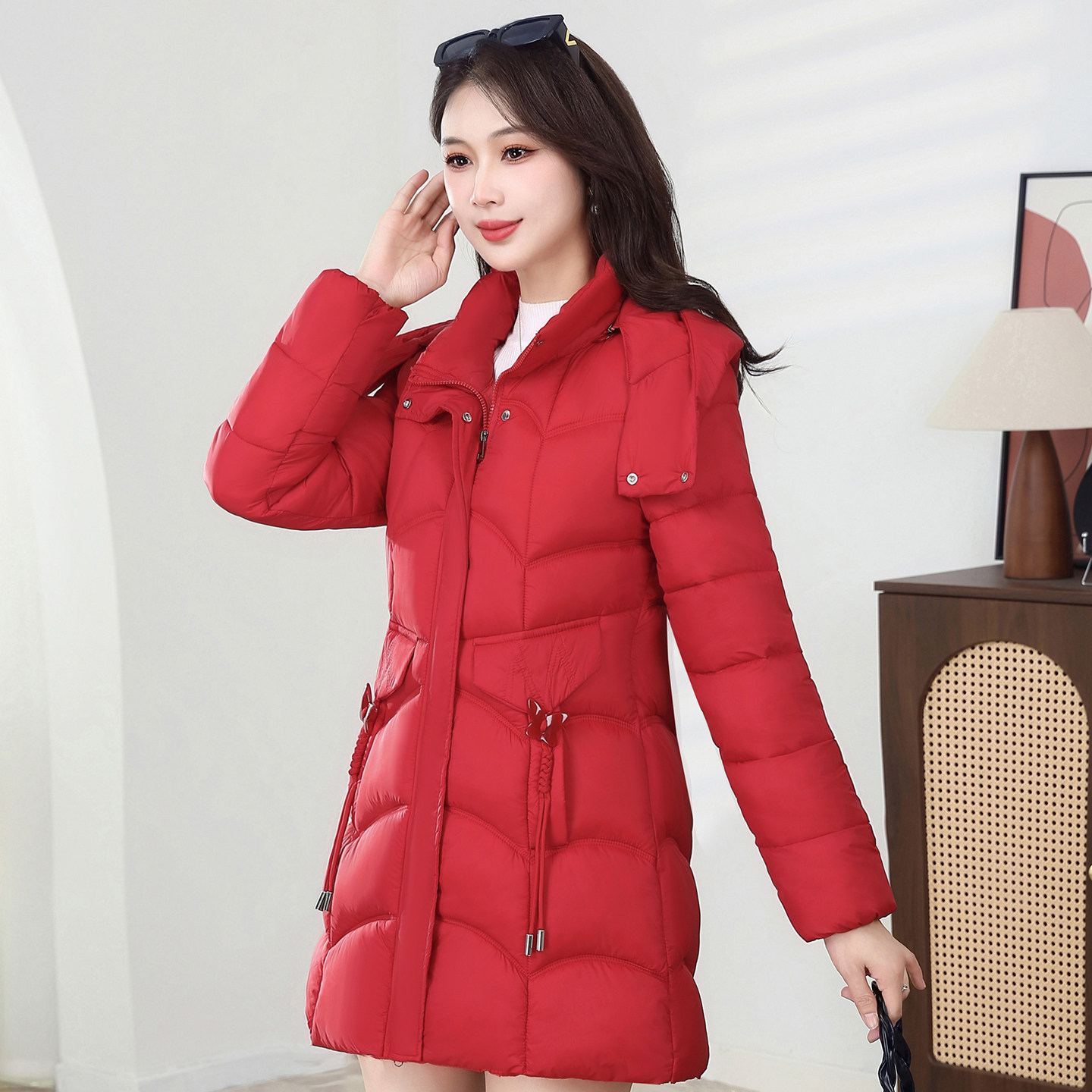 冬季中长款羽绒棉服女加厚显瘦时棉衣/棉服