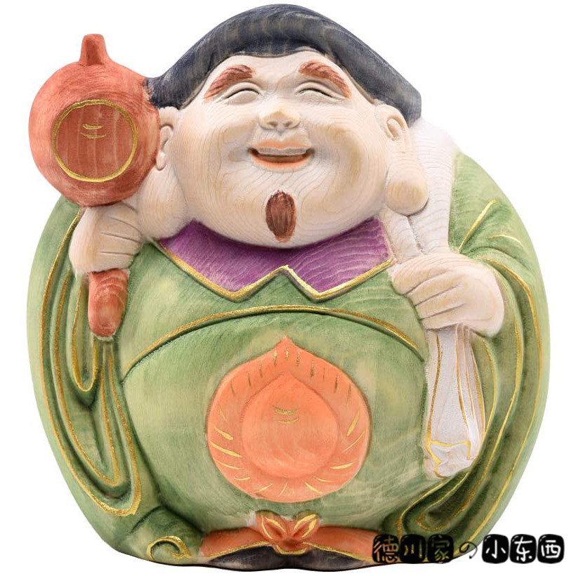 日本代购 匠人手工 七福神 大黑天 惠比寿 招福 木雕 民俗 小摆件