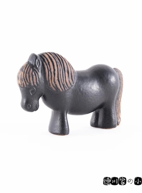 日本代购 匠人手工 Lisa Larson 2026 马年 十二生肖 黑色 陶摆件