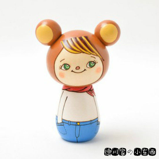 日本代购 卯三郎の孙 带熊耳朵的男娃娃 可爱 木偶 摆件 手工艺品