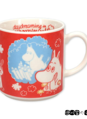 日本代购 动漫水杯 陶瓷马克杯 咖啡杯 Moomin 姆明 亚美 小美 红