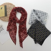 百搭2025年新款 时尚 轻盈长巾飘带丝巾通勤气质领巾 马镫锁链