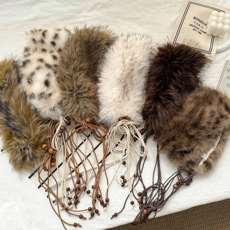 摩登时代~走秀款毛毛腰带装饰辣妹个性穿搭腰巾配饰y2k亚文化毛领