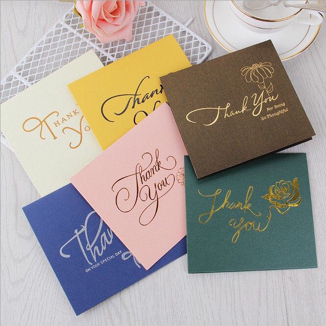 Thank you business simple thank you card gilded with envelope Thanksgiving greeting card general teachers Day wishes