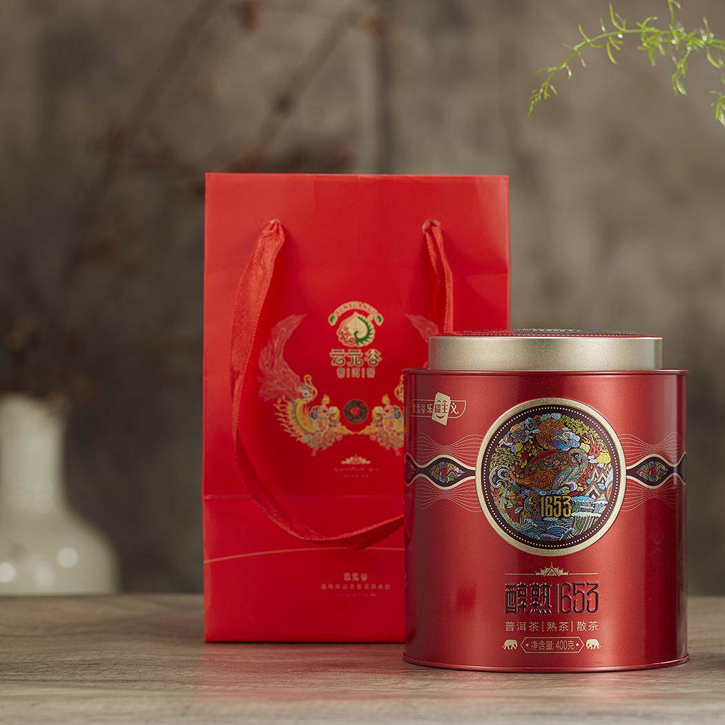 醇熟1653 汽蒸+低烘工艺熟散茶 云元谷普洱茶 2018年 家庭装400克