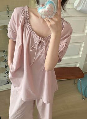 夏天设计感气质简约睡衣女款2024新款夏季慵懒短袖睡裙薄款家居服