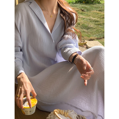 法式温柔风宽松显瘦衬衫连衣裙