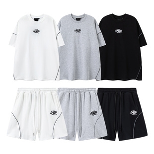 SYNA WORLD美式街头嘻哈刺绣字母短袖T恤男女宽松休闲潮流上衣t恤