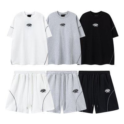 美式街头嘻哈刺绣字母短袖T恤