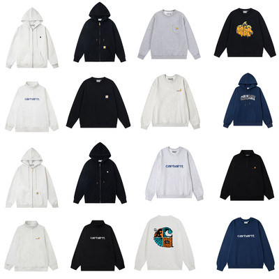 美式潮牌刺绣字母连帽卫衣男女开衫拉链帽衫嘻哈外套小标休闲卫衣