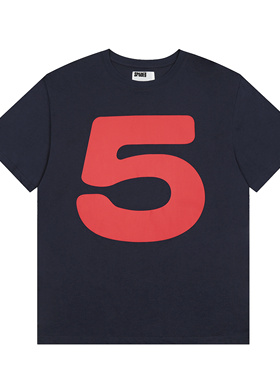 sp5der美式潮牌55555印花男女夏季短袖t恤宽松休闲宝蓝色T恤上衣