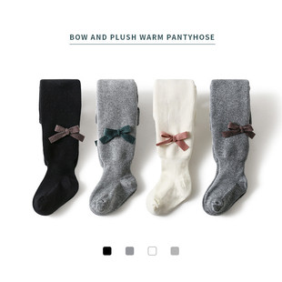 女童婴儿秋冬季加绒加厚儿童连裤袜无骨打底长袜保暖舒适