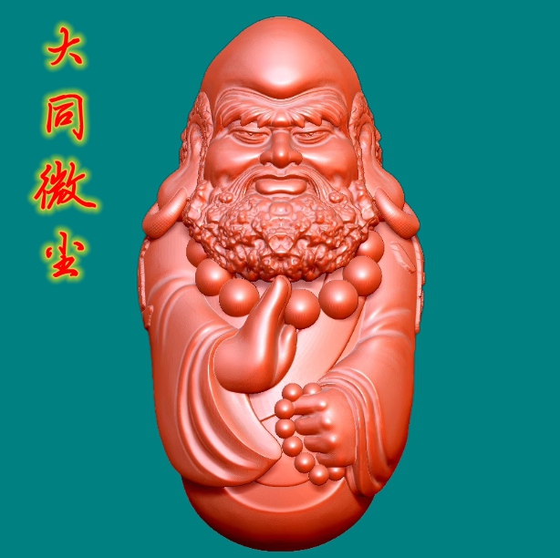 9167达摩手把件  圆雕图三维图STL雕刻素材3D打印立体图精雕