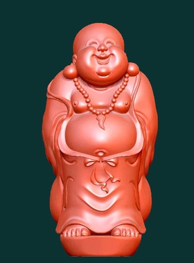 圆雕图三维图STL雕刻3D打印素材立体图精雕   9387弥勒佛佛公