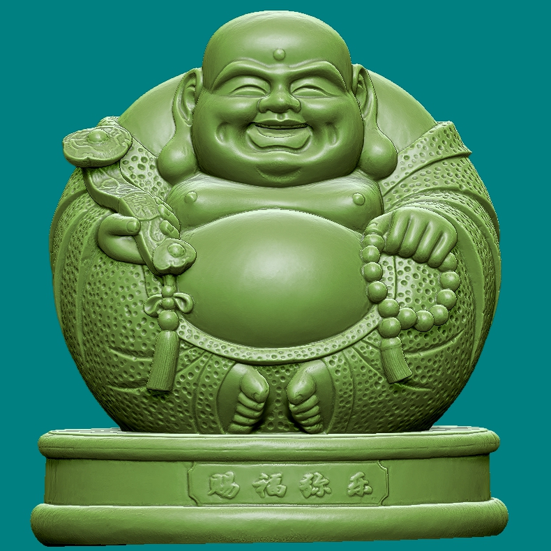 赐福弥勒佛  圆雕图三维图STL雕刻素材3D打印立体图精雕