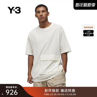 T恤宽松圆领口袋短袖 情侣款 Y3山本耀司春夏季 IV5629
