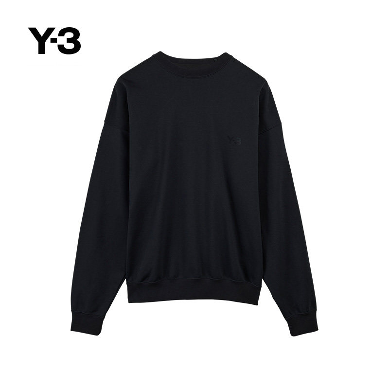 Y-3/Y3山本耀司春季男士黑色圆领时尚套头宽松卫衣JN4926