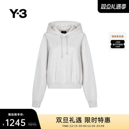 Y-3/Y3山本耀司女士秋季宽松休闲抽绳连帽卫衣纯色运动衫JD9818