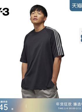 Y-3/Y3山本耀司春夏季情侣款休闲T恤圆领条纹短袖IR6265