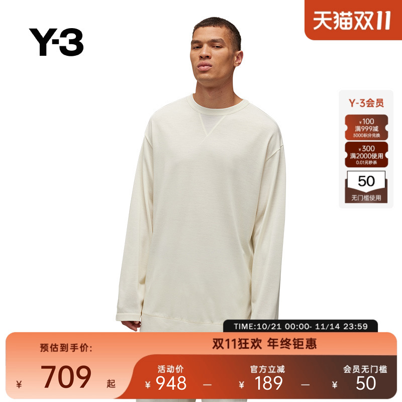 Y-3/Y3山本耀司秋冬男女同款情侣长袖T恤休闲运动圆领IX0400