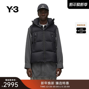 时尚 男女同款 Y3山本耀司秋季 连帽羽绒马甲背心JD9794