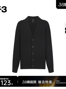 [季末折扣]Y3山本耀司情侣款上衣春季针织衫纽扣开衫毛衣H63088